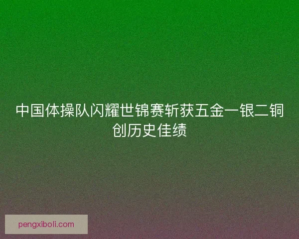 中国体操队闪耀世锦赛斩获五金一银二铜创历史佳绩